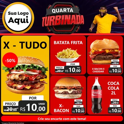 Modelo de Rede Social para Feed Facebook com o tema Quarta Turbinada para Hamburgueria