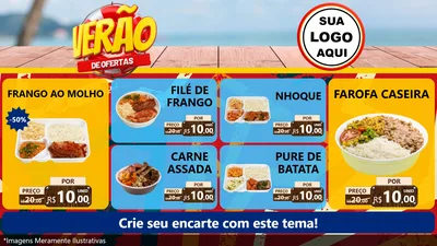 Modelo de TV para TV Horizontal com o tema Verão de Ofertas para Restaurante