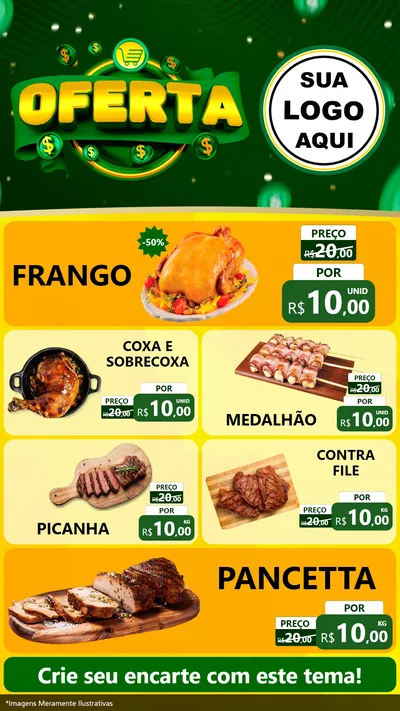 Modelo de TV para TV Vertical com o tema Oferta para Assados