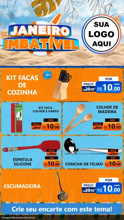 Modelo de TV para TV Vertical com o tema Janeiro Imbatível para Utilidades Domésticas