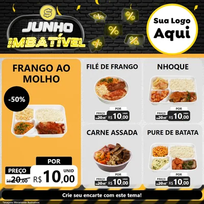 Modelo de Rede Social para Feed Facebook com o tema Junho Imbatível para Restaurante