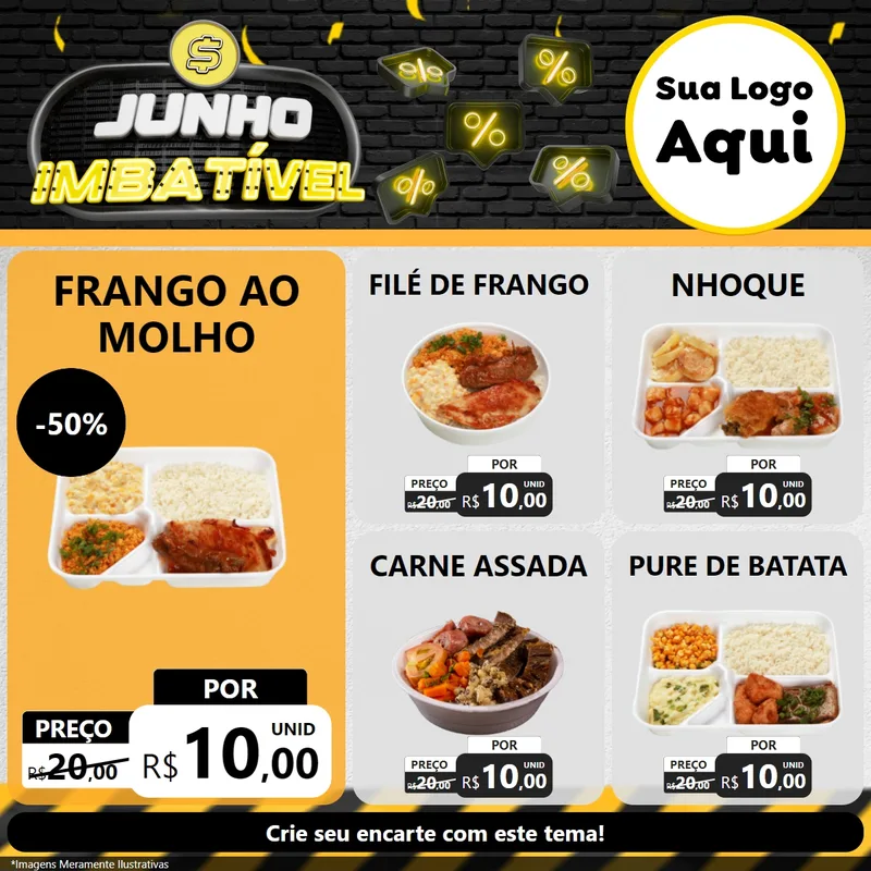 Modelo de Rede Social para Feed Facebook com o tema Junho Imbatível para Restaurante