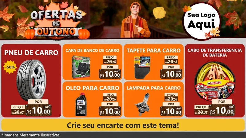 Modelo de TV para TV Horizontal com o tema Ofertas de Outono para Auto peças