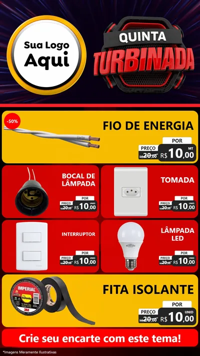 Modelo de TV para TV Vertical com o tema Quinta Turbinada para Materiais Elétricos
