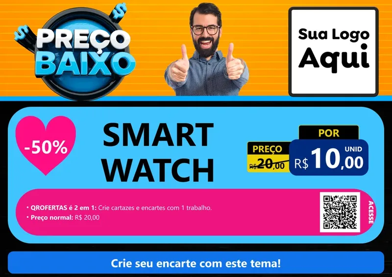 Modelo de Cartaz para Cartaz A4 Horizontal com o tema Preço Baixo para Informática