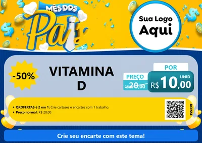Modelo de Cartaz para Cartaz A4 Horizontal com o tema Mês dos Pais para Farmácia