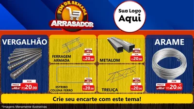 Modelo de TV para TV Horizontal com o tema Fim De Semana Arrasador para Ferragens
