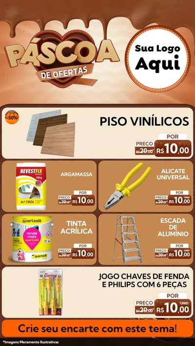Modelo de TV para TV Vertical com o tema Páscoa de Ofertas para Material para Construção