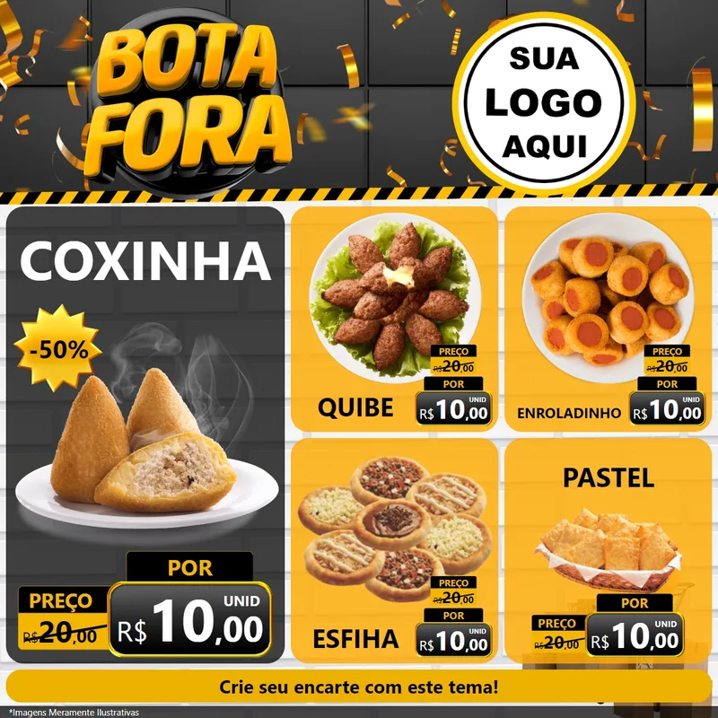 Modelo de Rede Social para Feed Facebook com o tema Bota Fora para Salgadaria