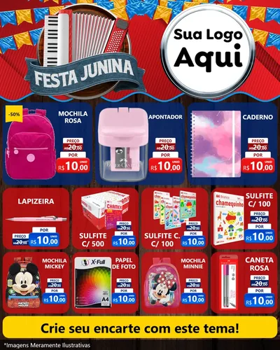 Modelo de Rede Social para Feed Instagram com o tema Festa Junina para Papelaria
