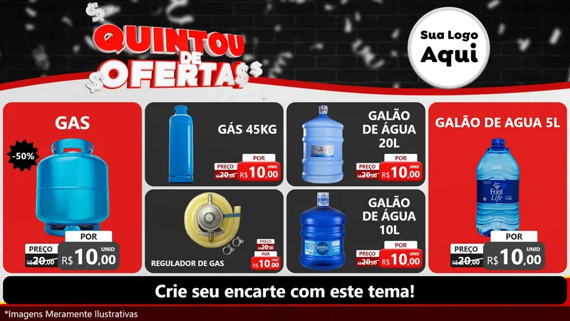 Modelo de TV para TV Horizontal com o tema Quintou de Ofertas para Água e gás
