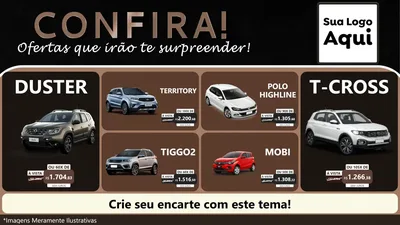 Modelo de TV para TV Horizontal com o tema Confira! Ofertas que irão te surpreender! para Concessionaria de Carros