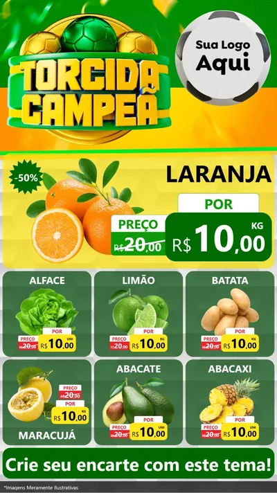 Modelo de Rede Social para Stories com o tema Torcida Campeã - Copa para Hortifrúti