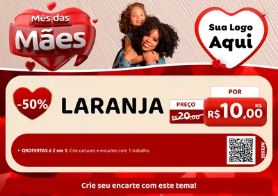 Modelo de Cartaz para Cartaz A4 Horizontal com o tema Mês das Mães para Hortifrúti