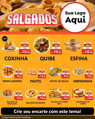 Modelo de Rede Social para Feed Instagram com o tema Salgados