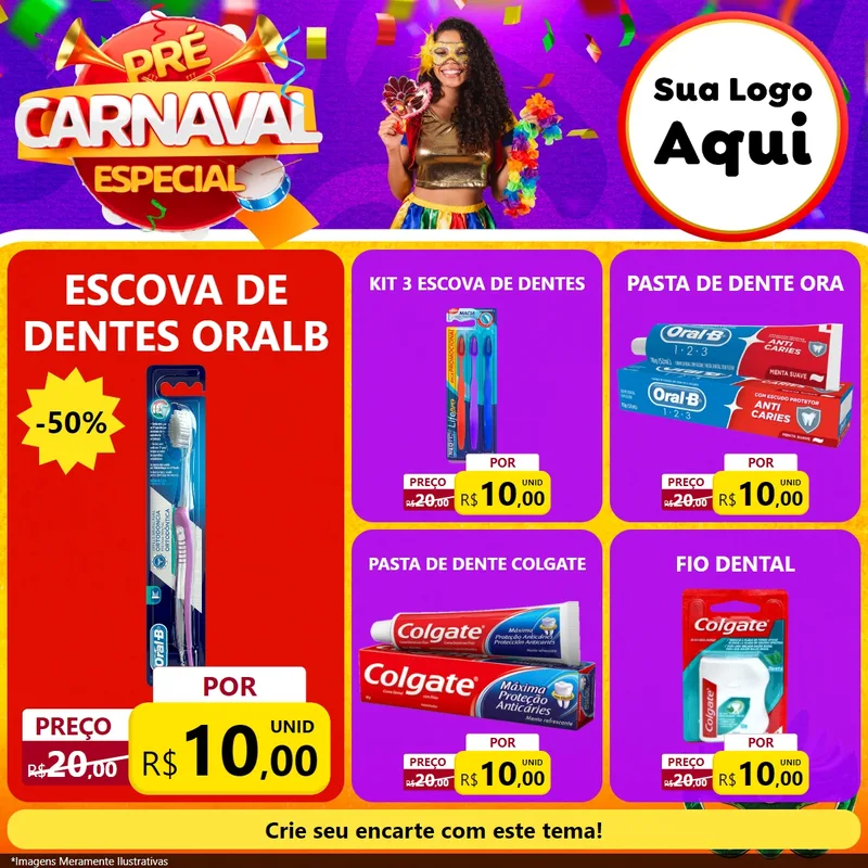 Modelo de Rede Social para Feed Facebook com o tema Pré-Carnaval Especial para Higiene Pessoal