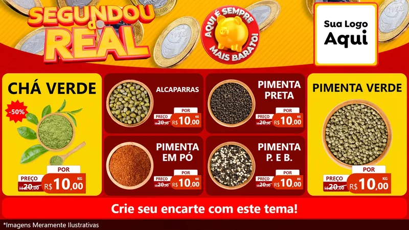 Modelo de TV para TV Horizontal com o tema Segundou do Real para Produtos Naturais