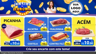 Modelo de TV para TV Horizontal com o tema Janeiro da Economia para Açougue