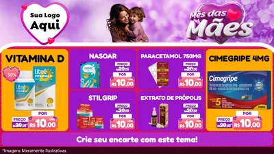 Modelo de TV para TV Horizontal com o tema Mês das Mães para Farmácia