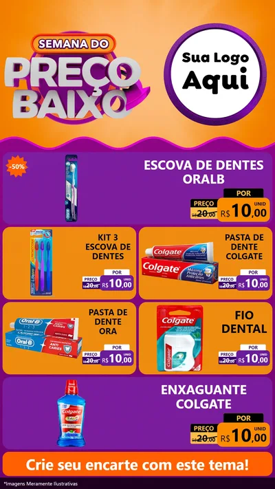 Modelo de TV para TV Vertical com o tema Semana do Preço Baixo para Higiene Pessoal