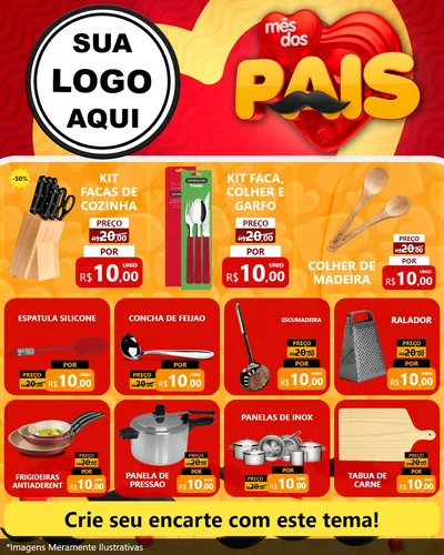 Modelo de Rede Social para Feed Instagram com o tema Mês Dos Pais para Utilidades Domésticas
