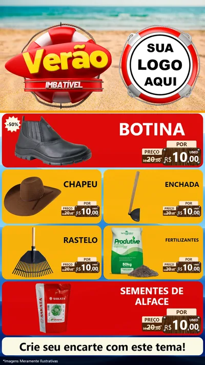 Modelo de TV para TV Vertical com o tema Verão Imbatível para Agropecuária