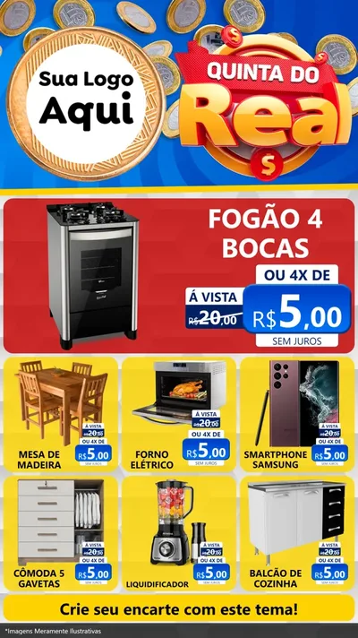 Modelo de Rede Social para Stories com o tema Quinta do Real para Móveis e Eletro