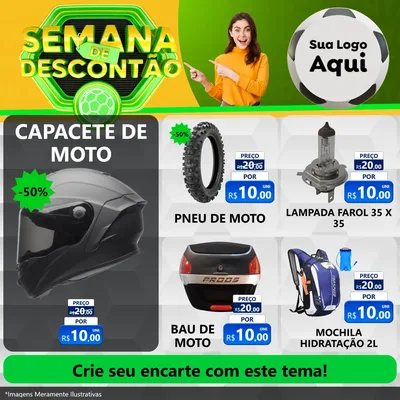 Modelo de Rede Social para Feed Facebook com o tema Semana de Descontão - Copa para Moto peças