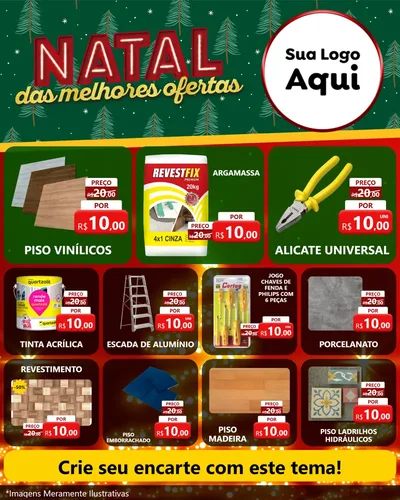 Modelo de Rede Social para Feed Instagram com o tema Natal das Melhores Ofertas para Material para Construção
