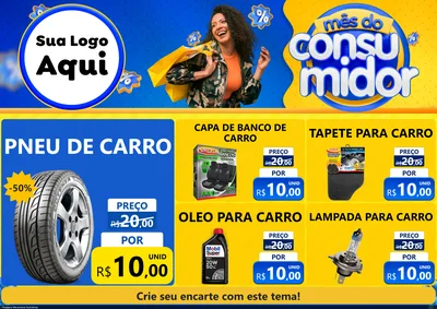 Modelo de Encarte para Encarte A4 Horizontal com o tema Mês do Consumidor para Auto peças
