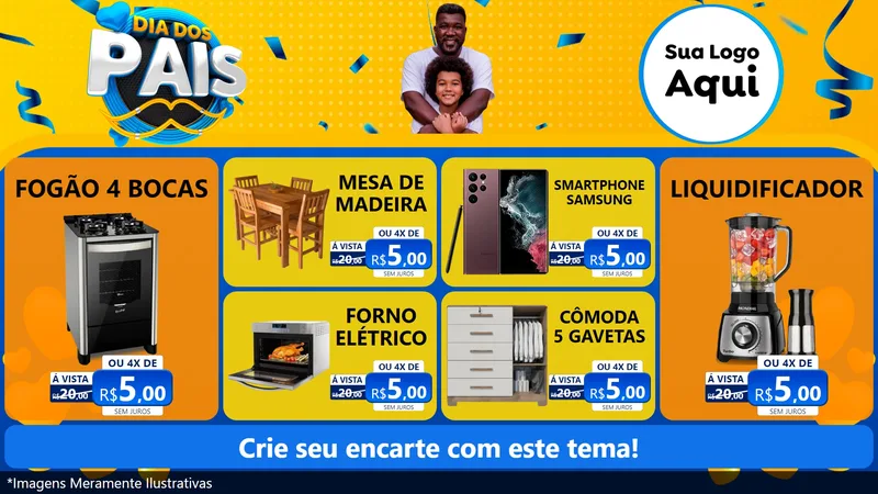 Modelo de TV para TV Horizontal com o tema Dia dos Pais para Móveis e Eletro