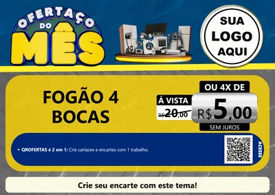 Modelo de Cartaz para Cartaz A4 Horizontal com o tema Ofertaço do Mês - Móveis e Eletro para Móveis e Eletro