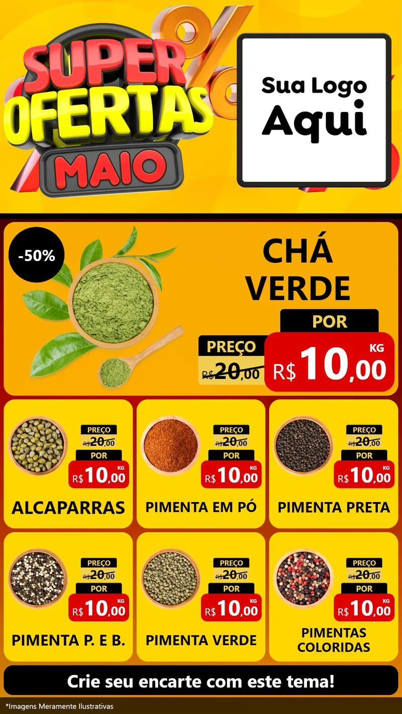 Modelo de Rede Social para Stories com o tema Super Ofertas Maio para Produtos Naturais