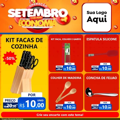 Modelo de Rede Social para Feed Facebook com o tema Operação Setembro Com Muita Economia para Utilidades Domésticas