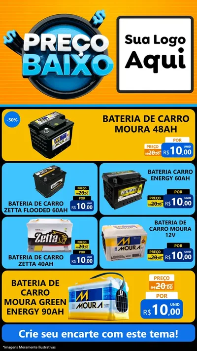 Modelo de TV para TV Vertical com o tema Preço Baixo para Baterias Elétricas