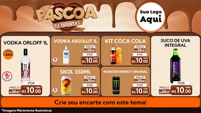 Modelo de TV para TV Horizontal com o tema Páscoa de Ofertas para Distribuidora de bebidas