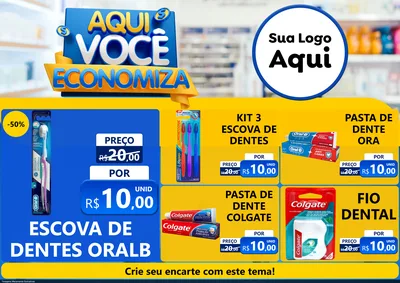 Modelo de Encarte para Encarte A4 Horizontal com o tema Aqui Você Economiza para Higiene Pessoal