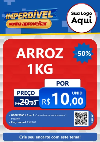 Modelo de Cartaz para Cartaz A4 Vertical com o tema Imperdível para Supermercado