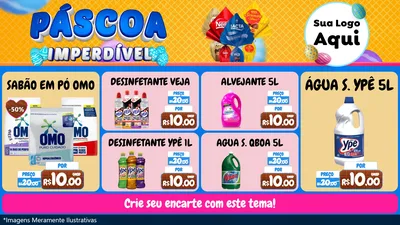 Modelo de TV para TV Horizontal com o tema Páscoa Imperdível para Produtos de Limpeza