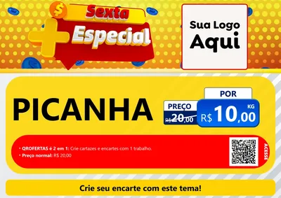 Modelo de Cartaz para Cartaz A4 Horizontal com o tema Sexta Mais Especial para Açougue