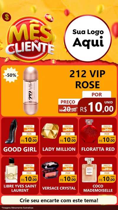 Modelo de Rede Social para Stories com o tema Mês do Cliente para Perfumes