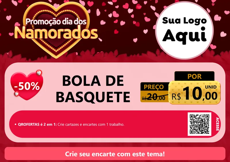 Modelo de Cartaz para Cartaz A4 Horizontal com o tema Promoção Dia Dos Namorados para Artigos Esportivos