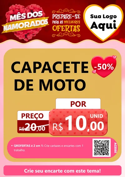Modelo de Cartaz para Cartaz A4 Vertical com o tema Mês dos Namorados para Moto peças