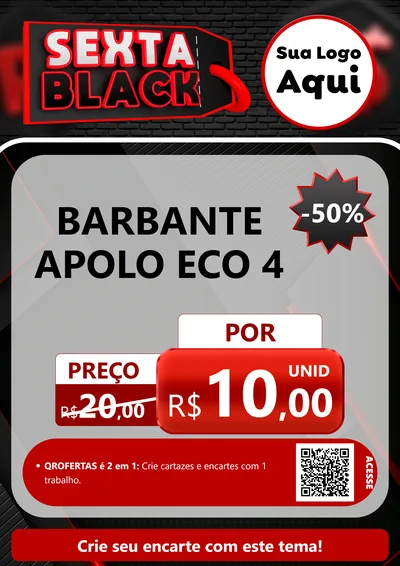 Modelo de Cartaz para Cartaz A4 Vertical com o tema Sexta Black para Armarinho e Aviamentos
