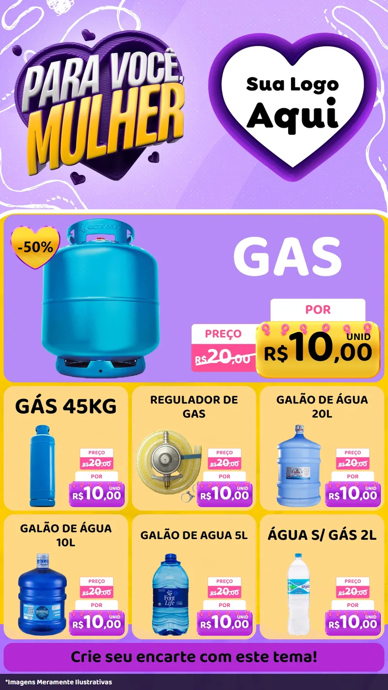 Modelo de Rede Social para Stories com o tema Para Você, Mulher para Água e gás