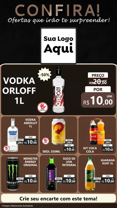 Modelo de Rede Social para Stories com o tema Confira! Ofertas que irão te surpreender! para Distribuidora de bebidas