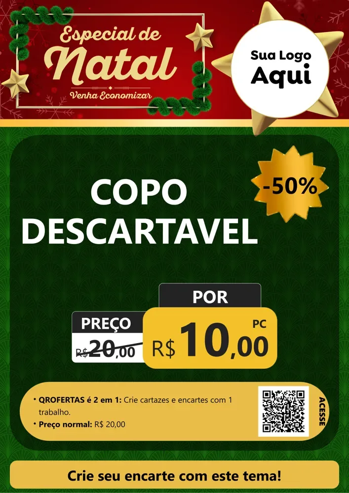 Modelo de Cartaz para Cartaz A4 Vertical com o tema Especial de Natal para Embalagens