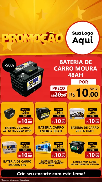 Modelo de Rede Social para Stories com o tema Promoção para Baterias Elétricas