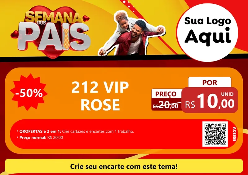 Modelo de Cartaz para Cartaz A4 Horizontal com o tema Semana Dos Pais para Perfumes