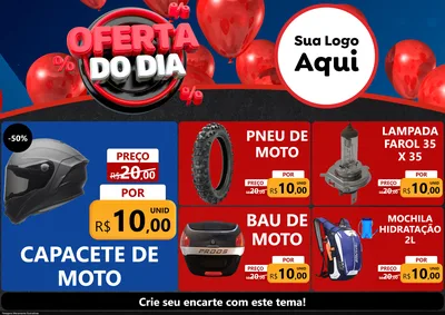 Modelo de Encarte para Encarte A4 Horizontal com o tema Oferta do Dia para Moto peças